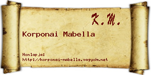Korponai Mabella névjegykártya